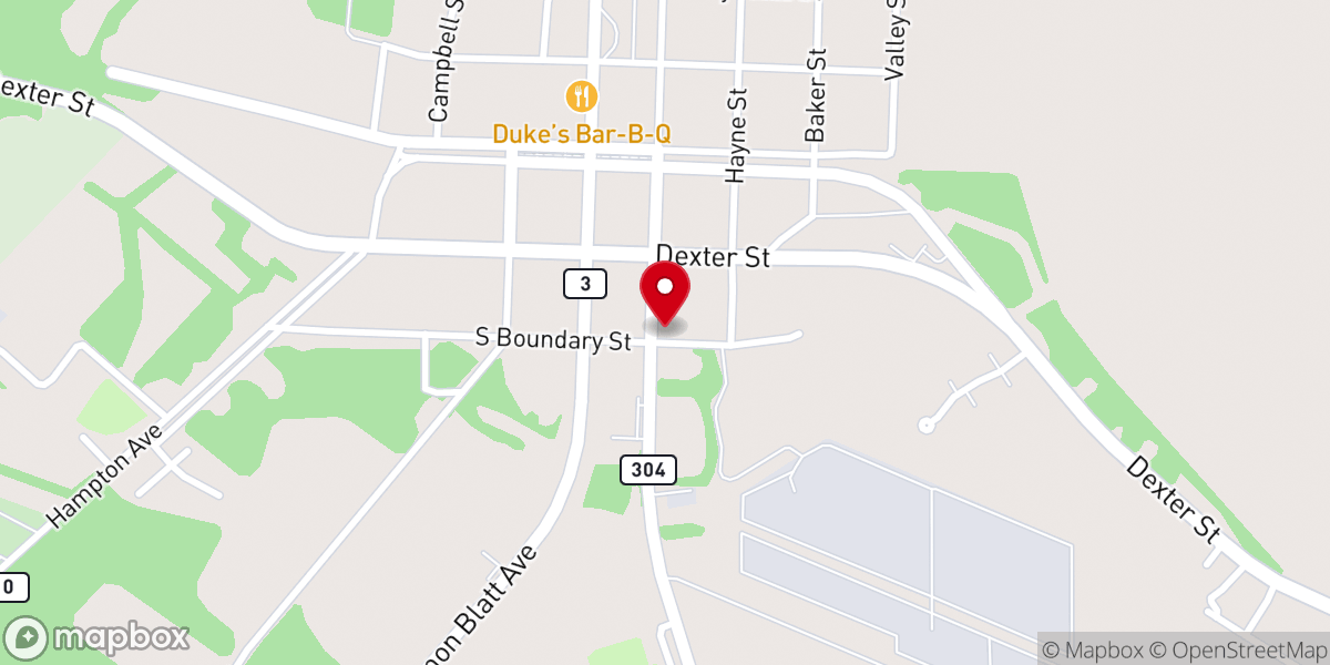 Map showing location of Blackville Methodist Church