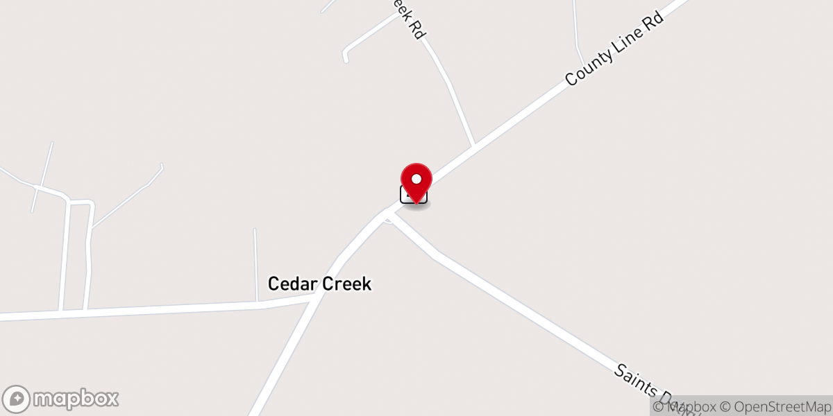 Map showing location of Gourdines Chapel
