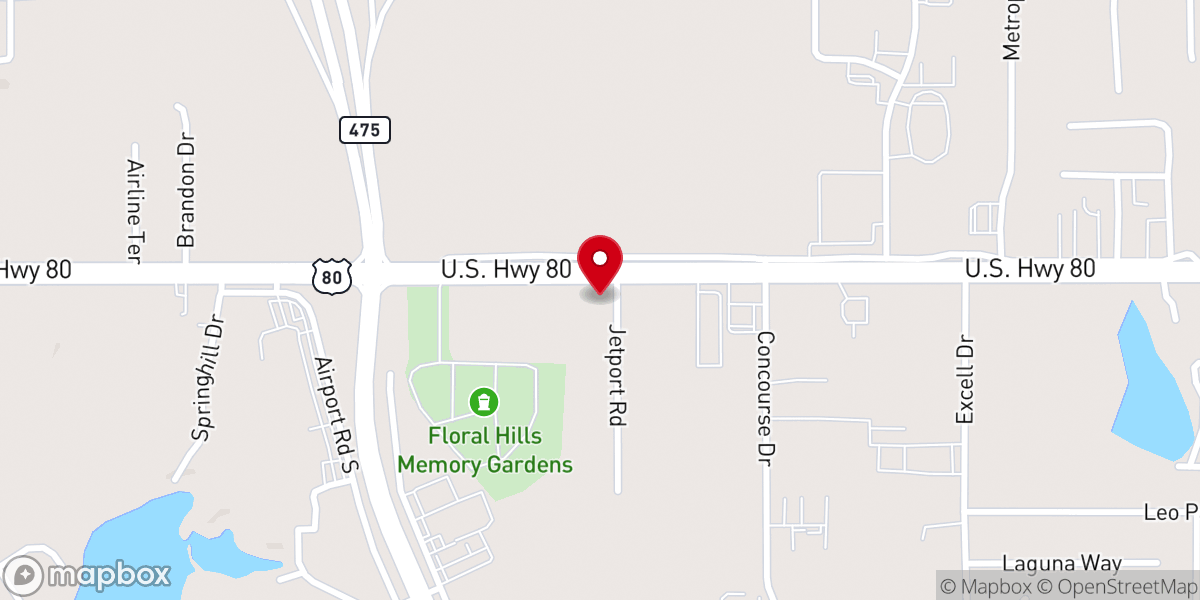 Map showing location of New Life Christian Fellowship Church