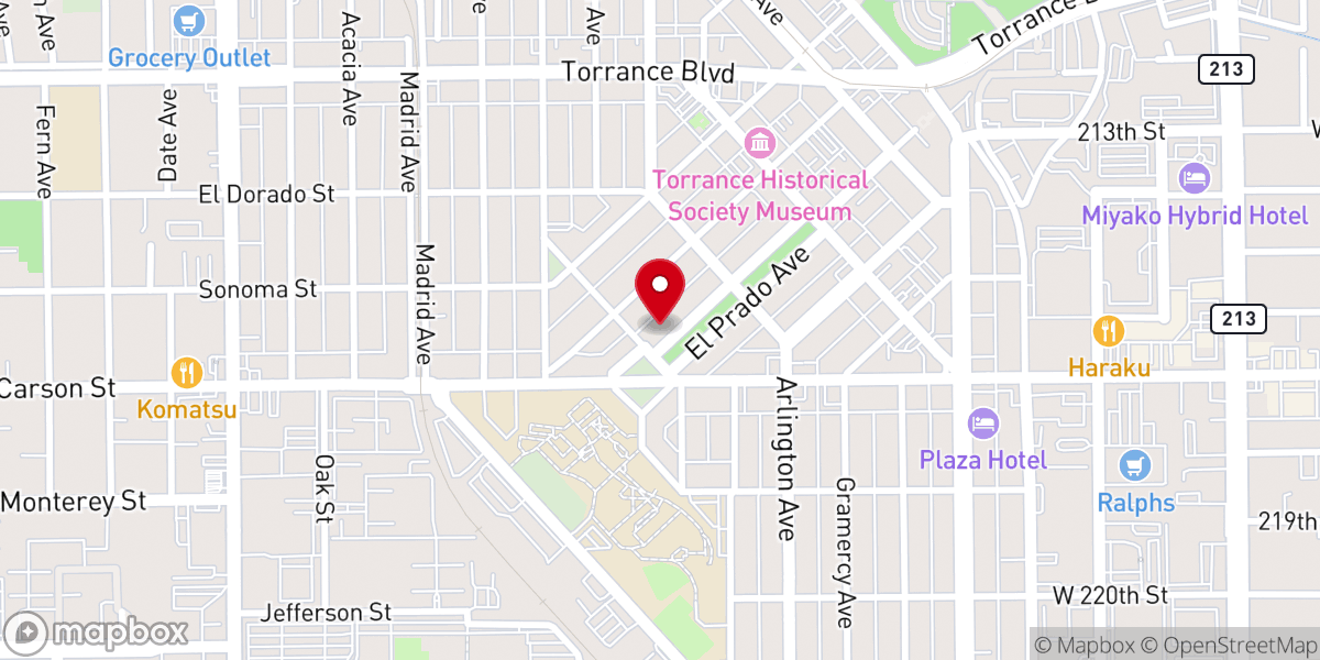 Map showing location of First United Methodist Church Of Torrance