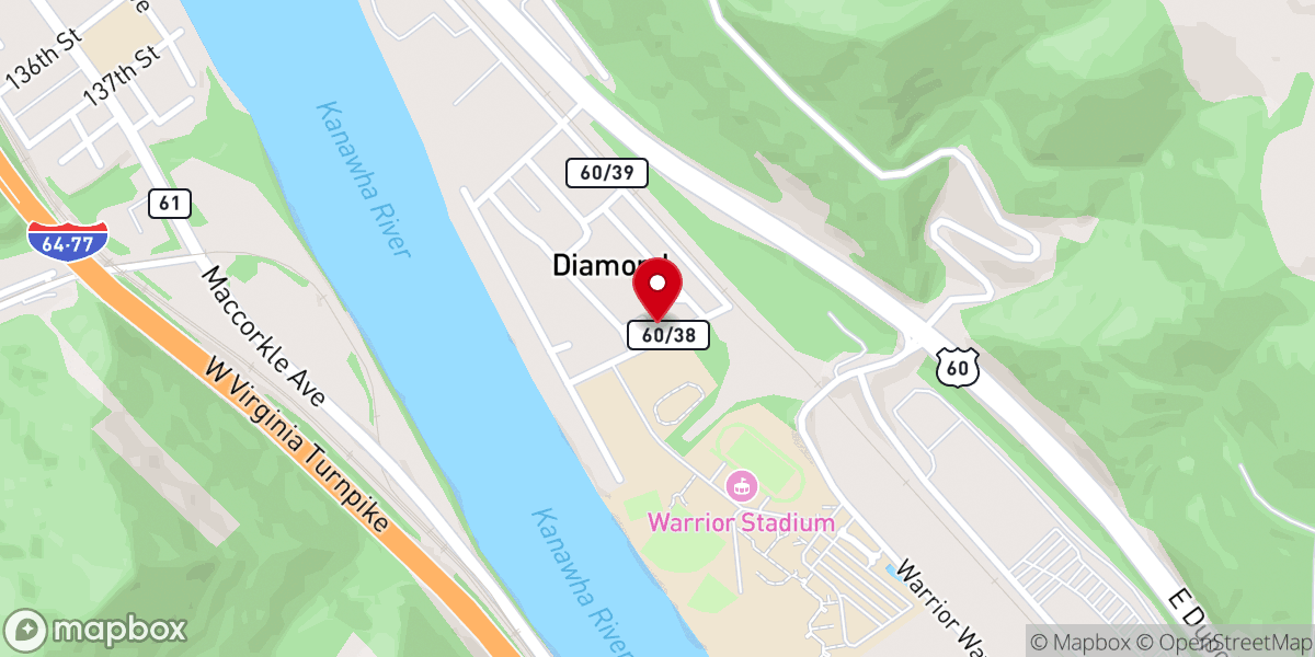 Map showing location of Diamond Baptist Church
