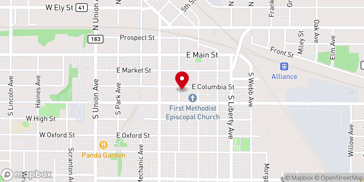 Map showing location of Anointed Fountain Church