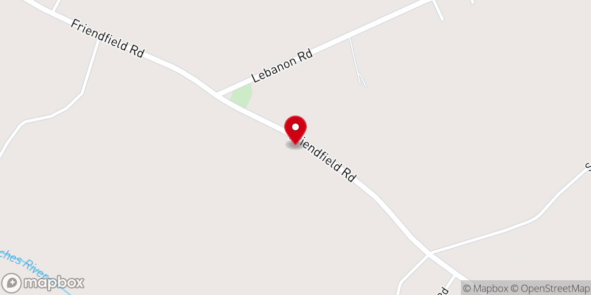 Map showing location of Lebanon Freewill Baptist Church