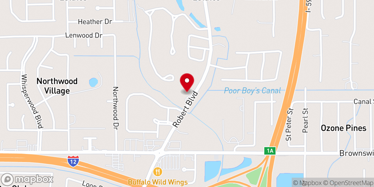 Map showing location of Northside Baptist Church