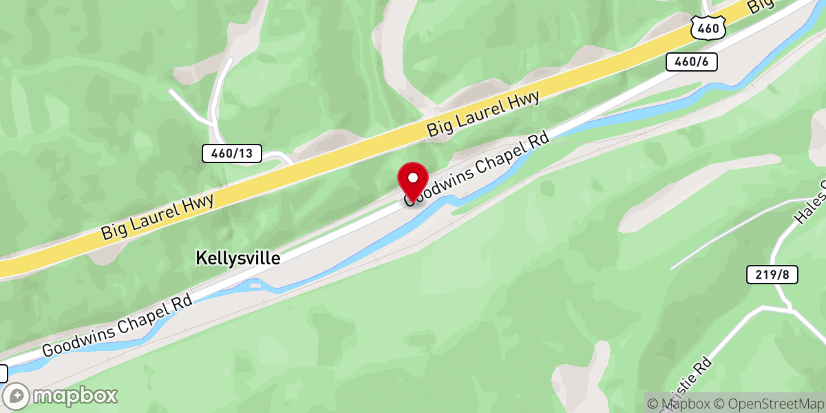 Map showing location of Kellysville Church of God