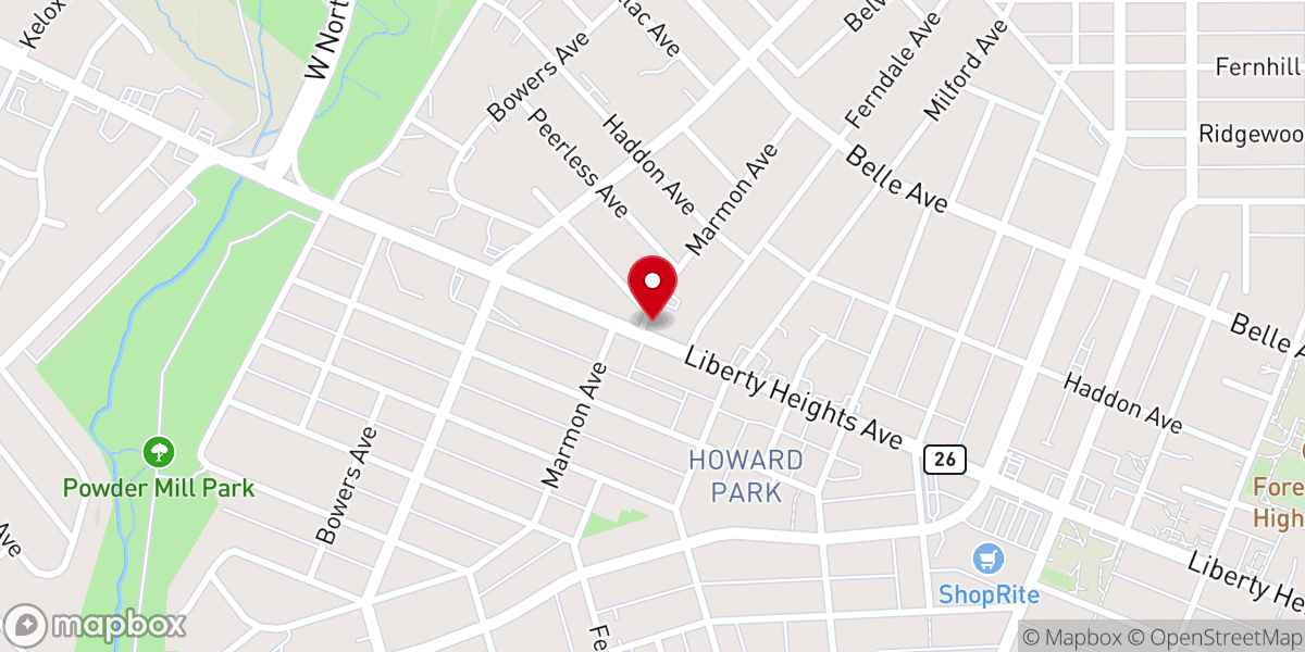 Map showing location of Concord Baptist Church Inc