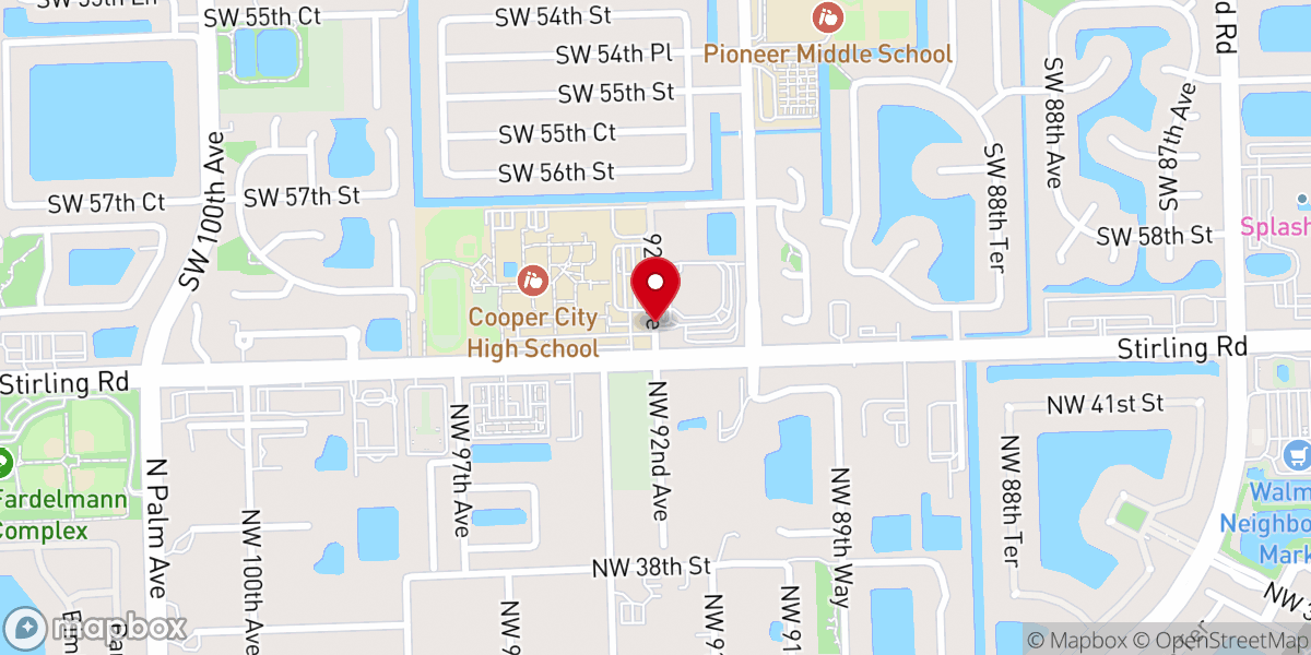 Map showing location of Cooper City Church of God