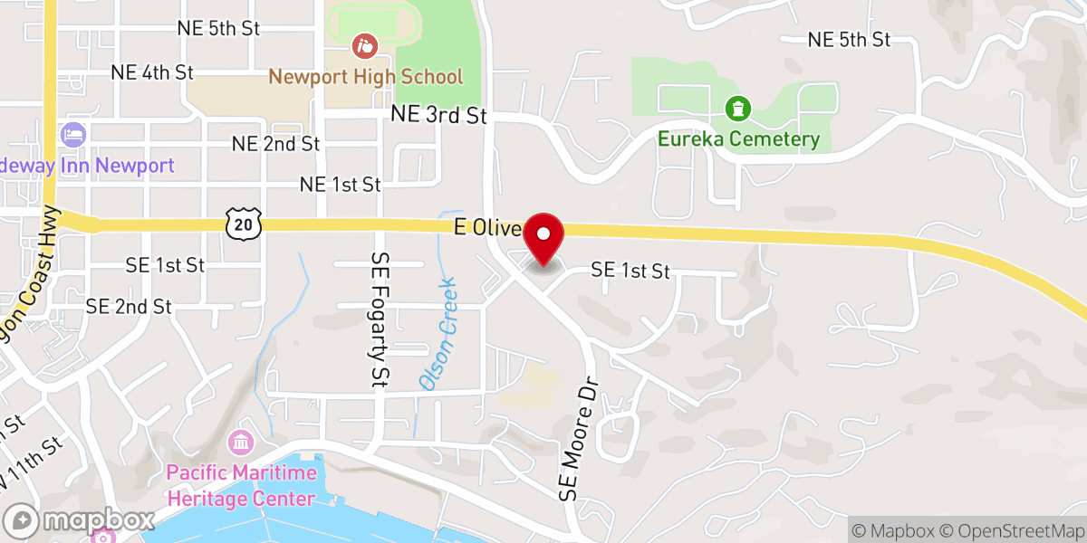 Map showing location of Newport Elks Lodge #2105