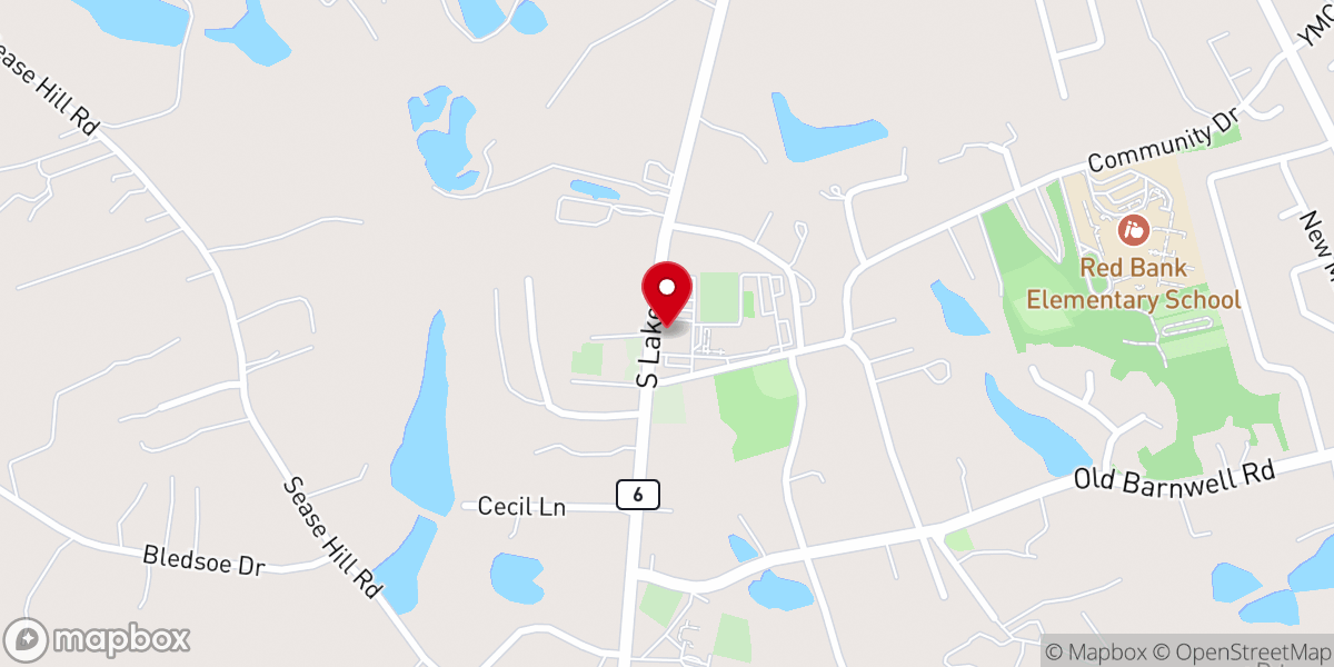 Map showing location of Red Bank Baptist Church