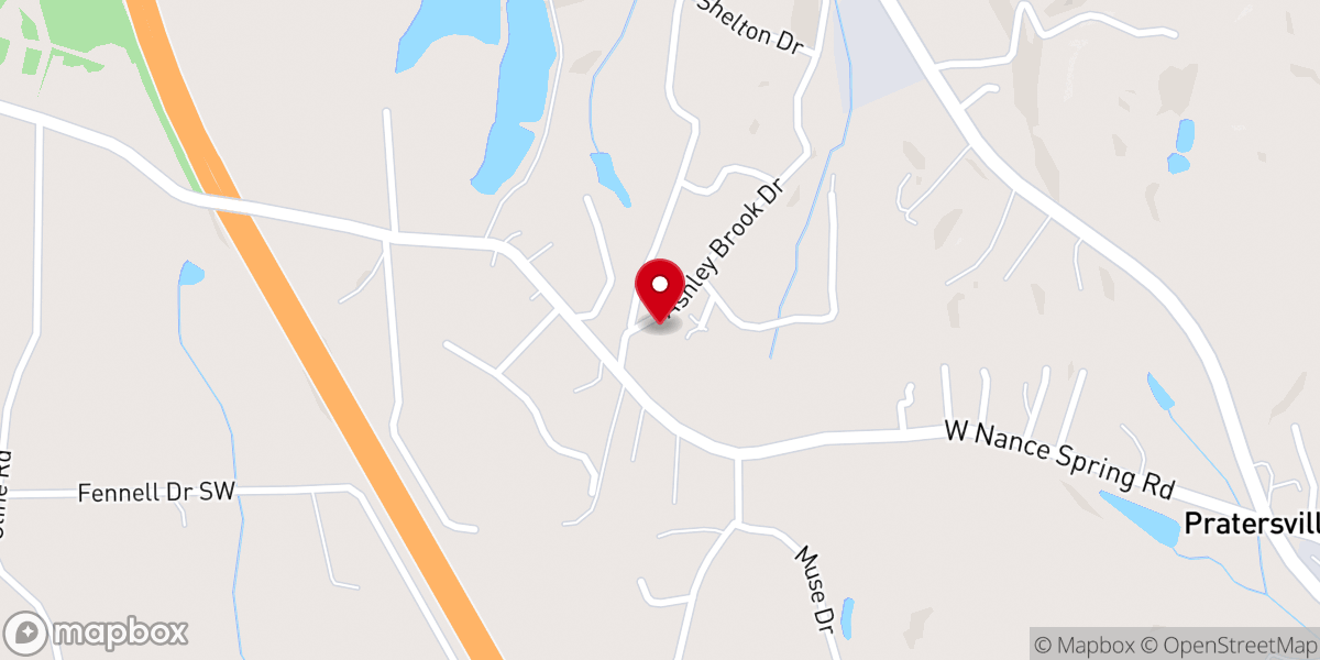 Map showing location of Beulah Land Baptist Church