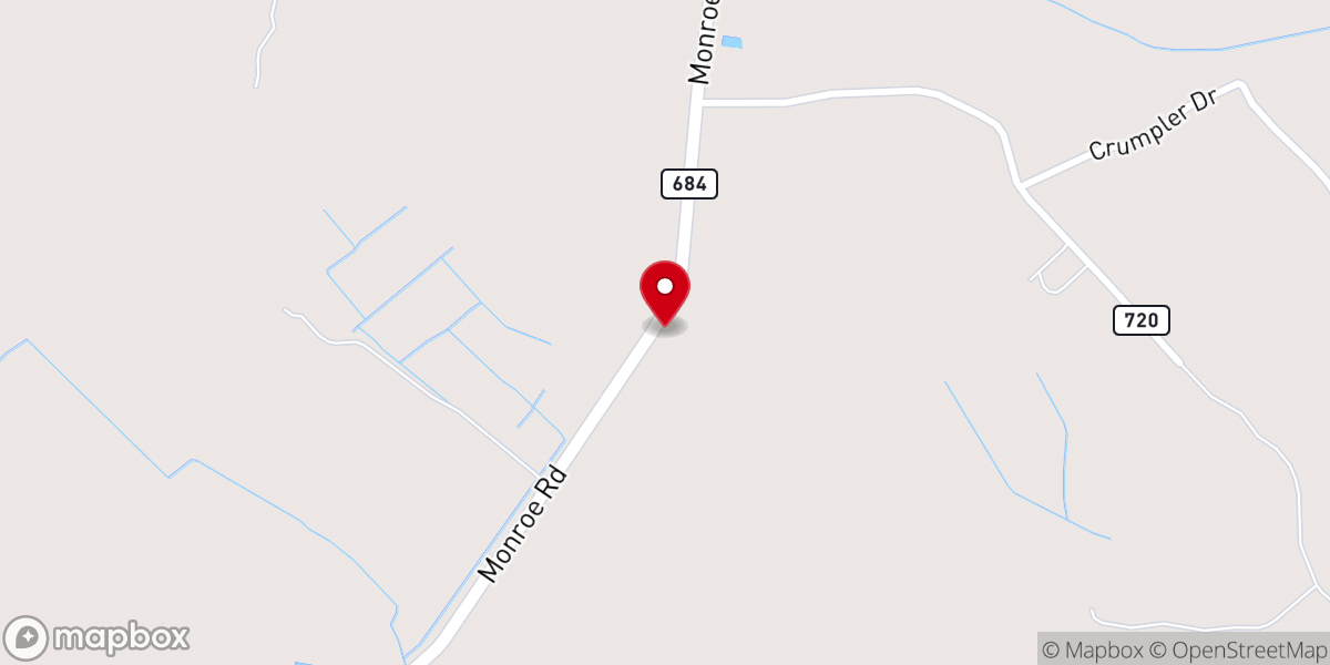 Map showing location of Monroe Chapel Baptist Church