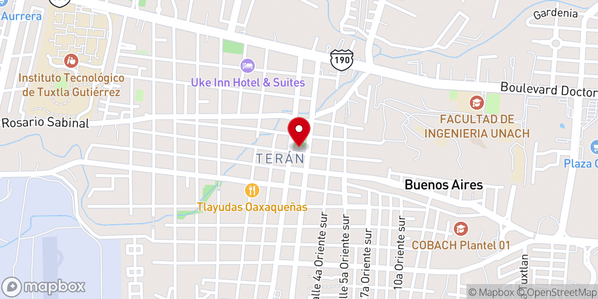Map showing location of Parroquía de la Santa Cruz de Terán