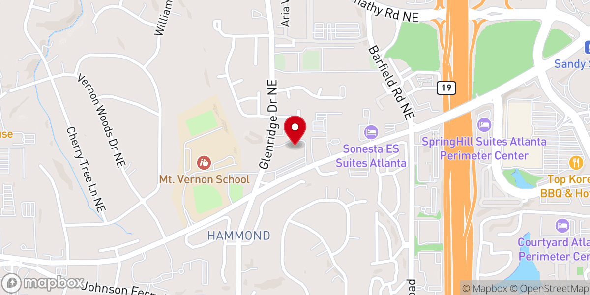 Map showing location of Christ Covenant Sandy Springs