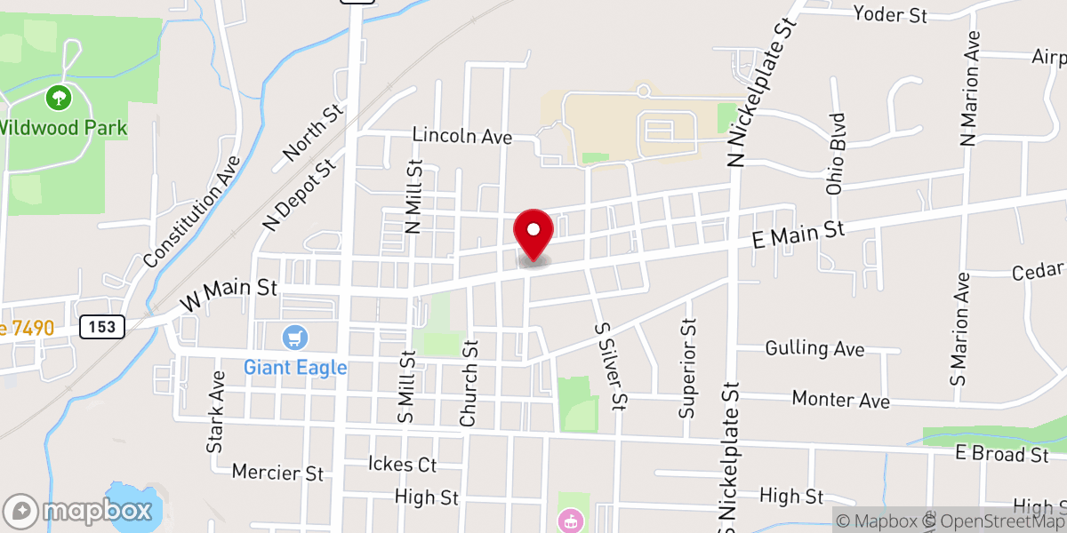 Map showing location of Paradise Church