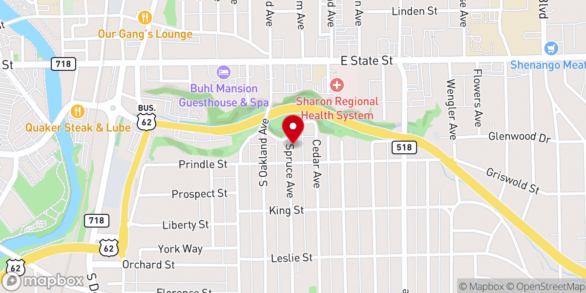 Map showing location of East Side Church