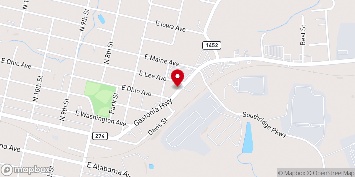 Map showing location of Bessemer City Church of God