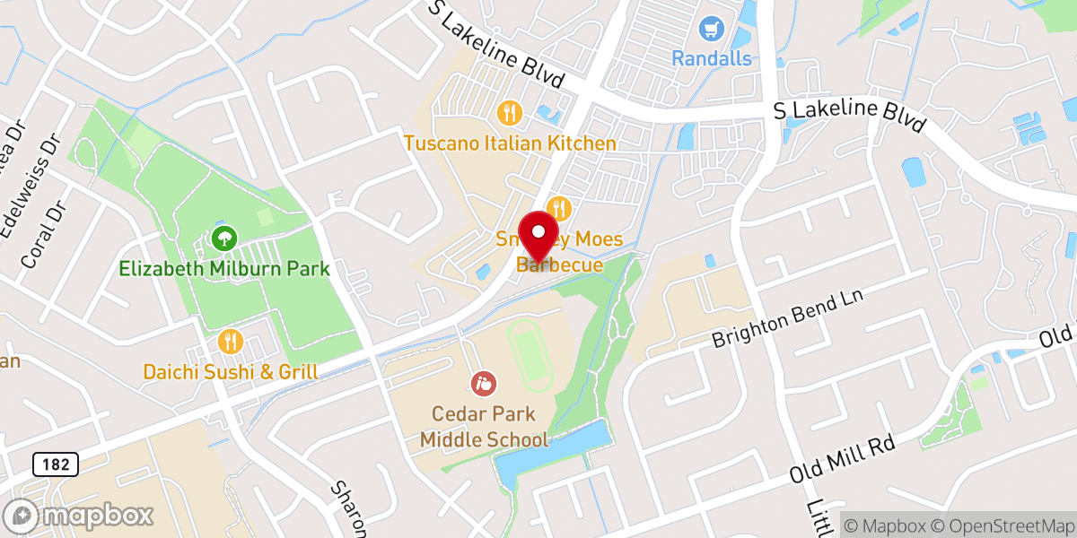 Map showing location of Cedar Park Korean Baptist Church