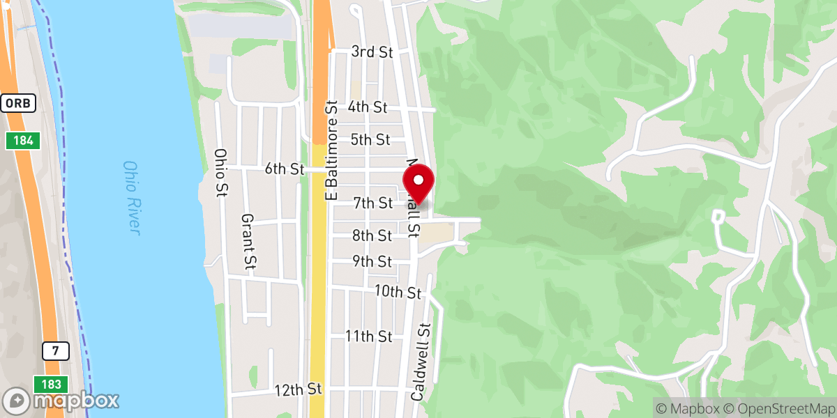 Map showing location of McMechen - Benwood United Methodist Church