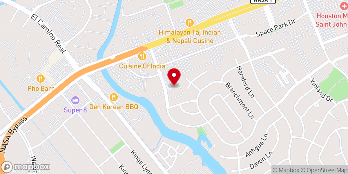 Map showing location of Nassau Bay Baptist Church