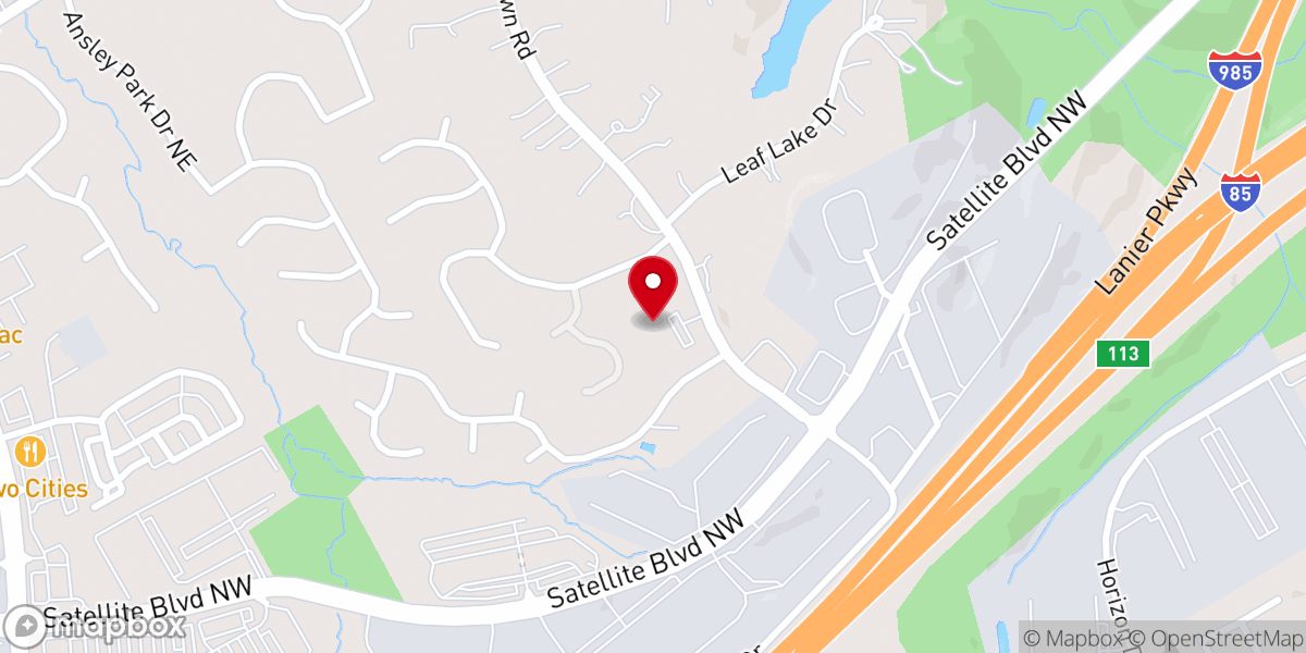 Map showing location of Suwanee Full Gospel Church
