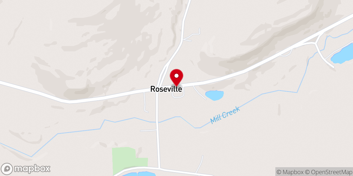 Map showing location of Roseville United Methodist Church