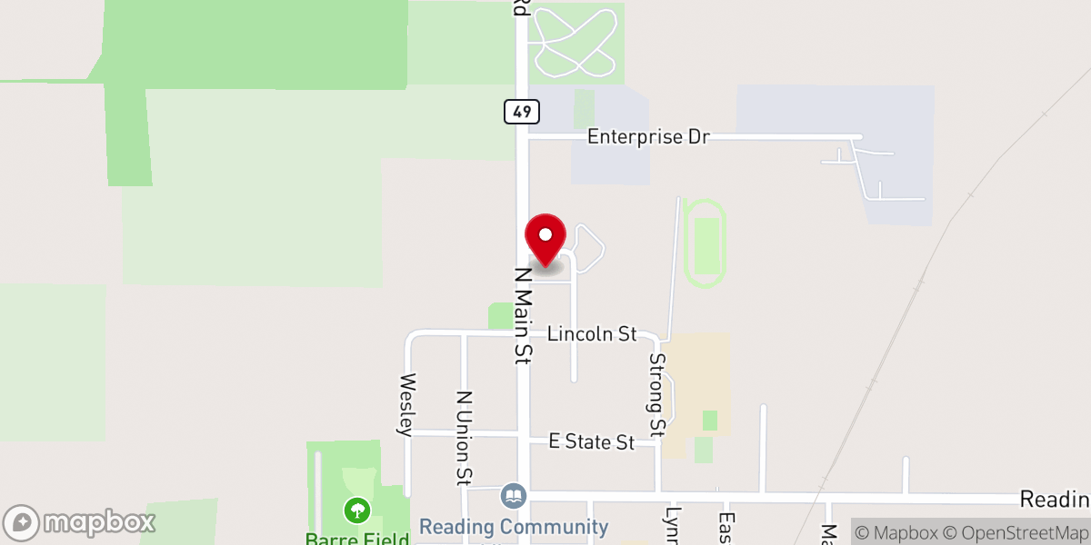 Map showing location of Church of Nazarene