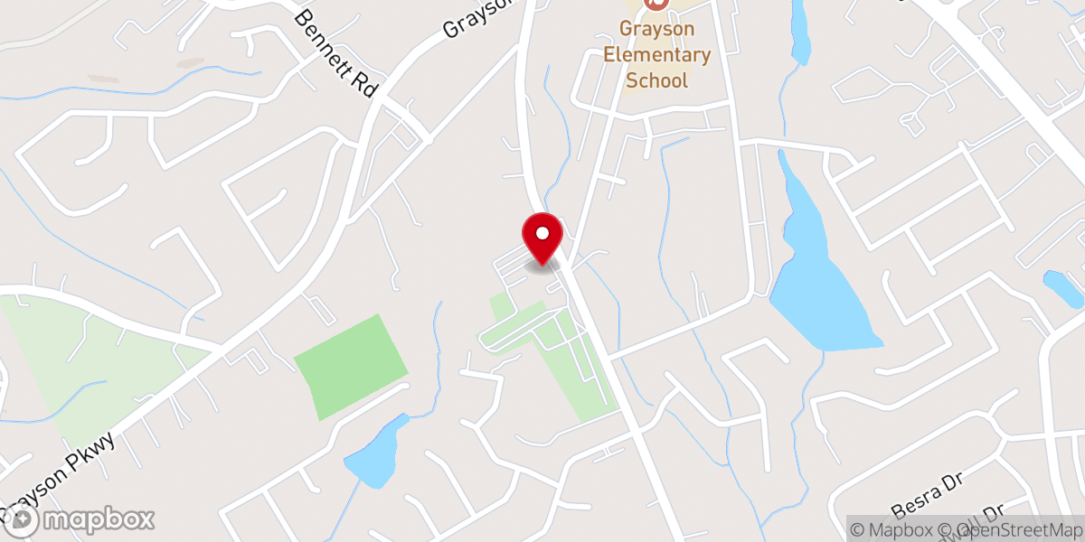 Map showing location of Chestnut Grove Baptist Church