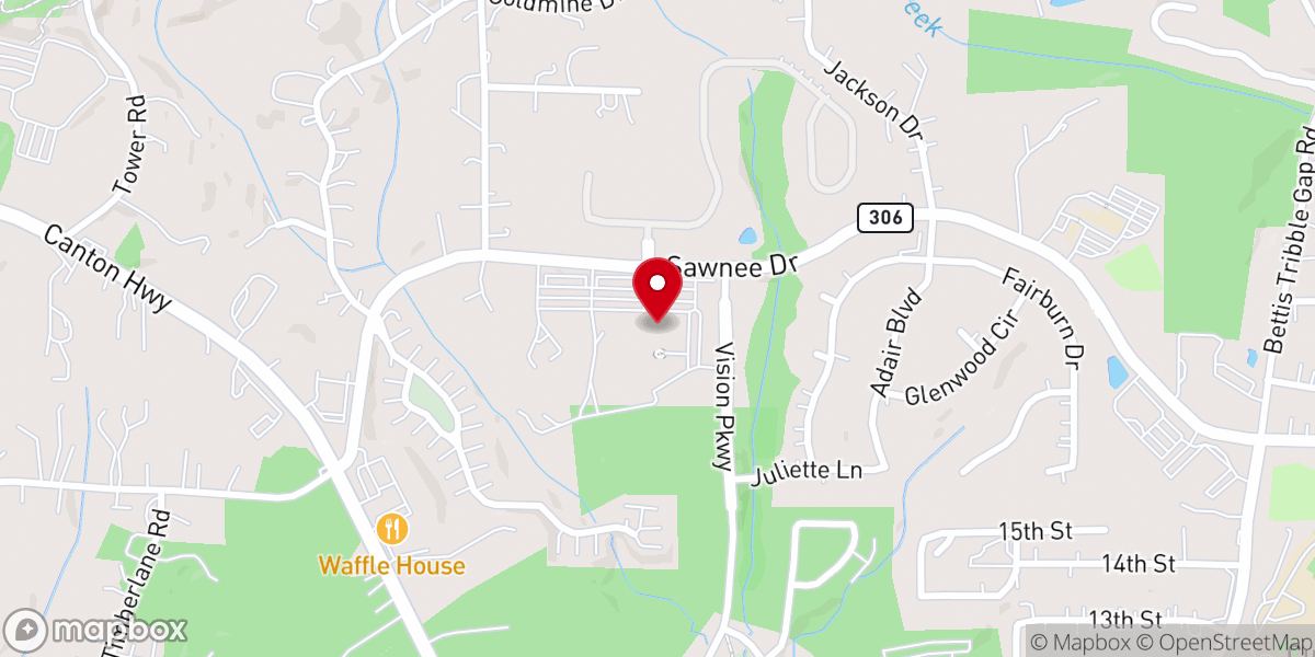 Map showing location of First Baptist Church Cumming