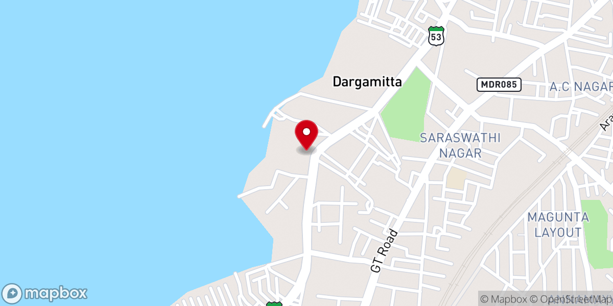 Map showing location of The Salvation Army Church, Dargamitta, Nellore