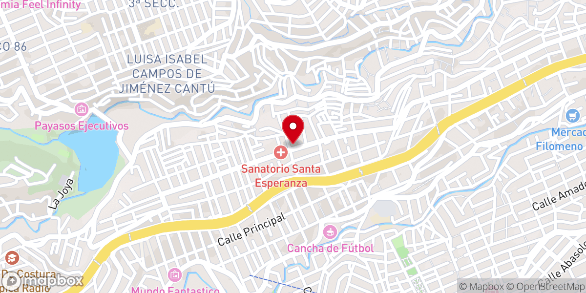 Map showing location of Iglesia Bautista “La Nueva Jerusalén”. Fundamental, Independiente.