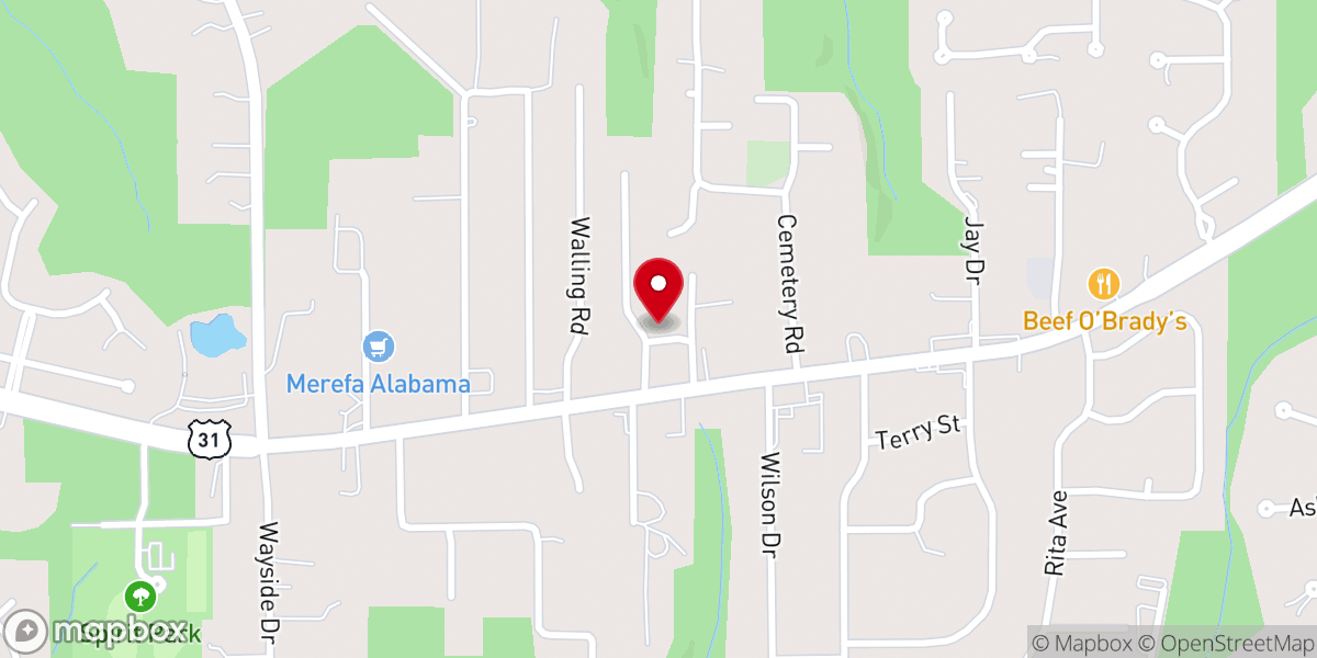 Map showing location of Bible Baptist Church