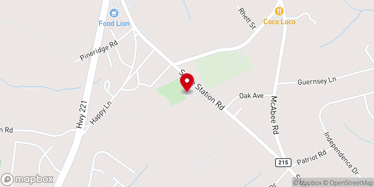 Map showing location of Foster Chapel Baptist Church