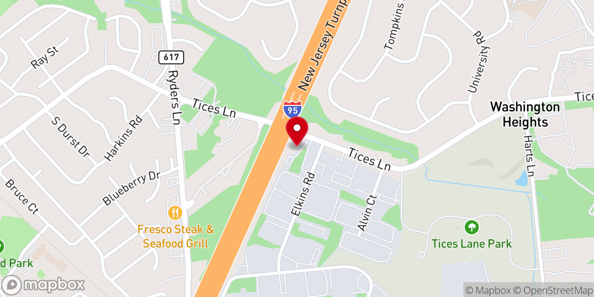 Map showing location of The Church in East Brunswick