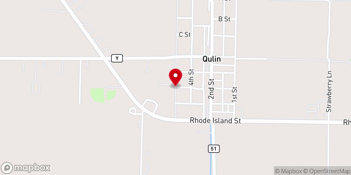 Map showing location of Qulin Missionary Baptist