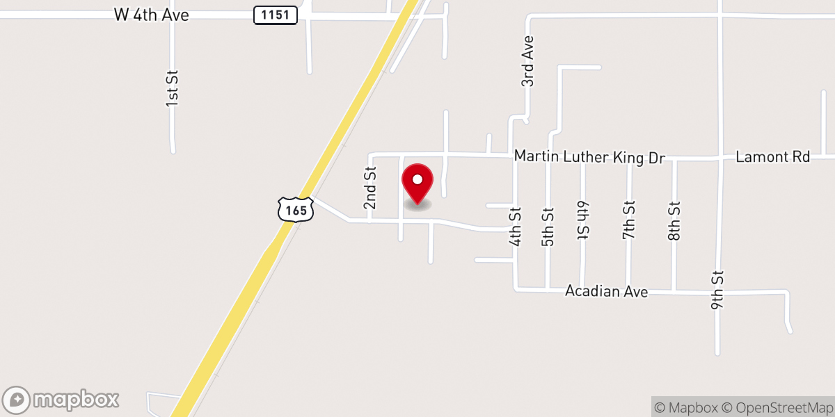 Map showing location of First Baptist Church