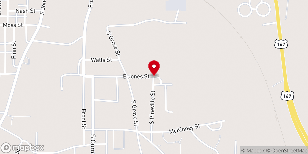 Map showing location of True Vine Baptist Church