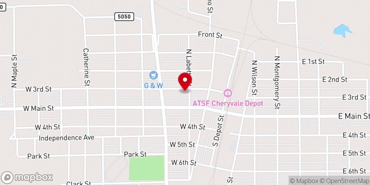 Map showing location of United Methodist Church