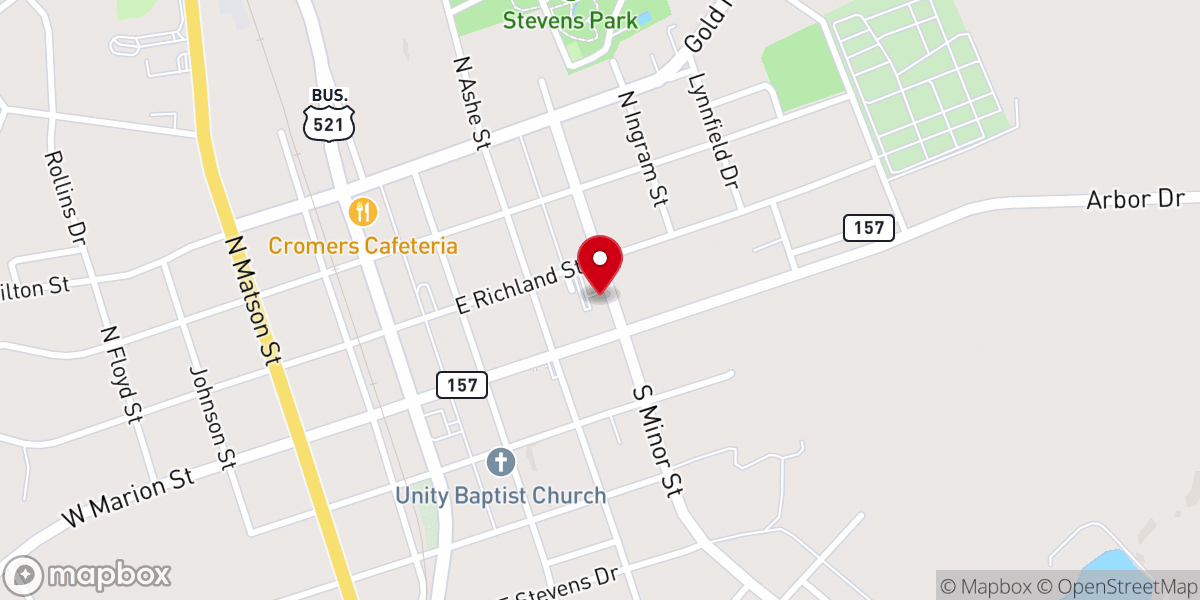 Map showing location of Baker Conference Center