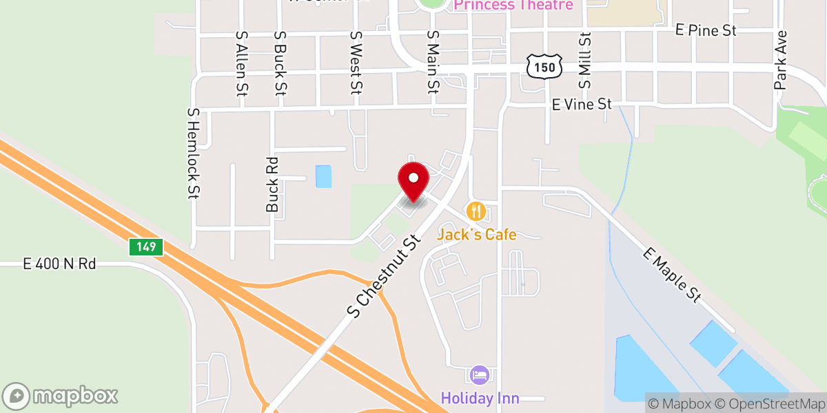 Map showing location of McDonald's