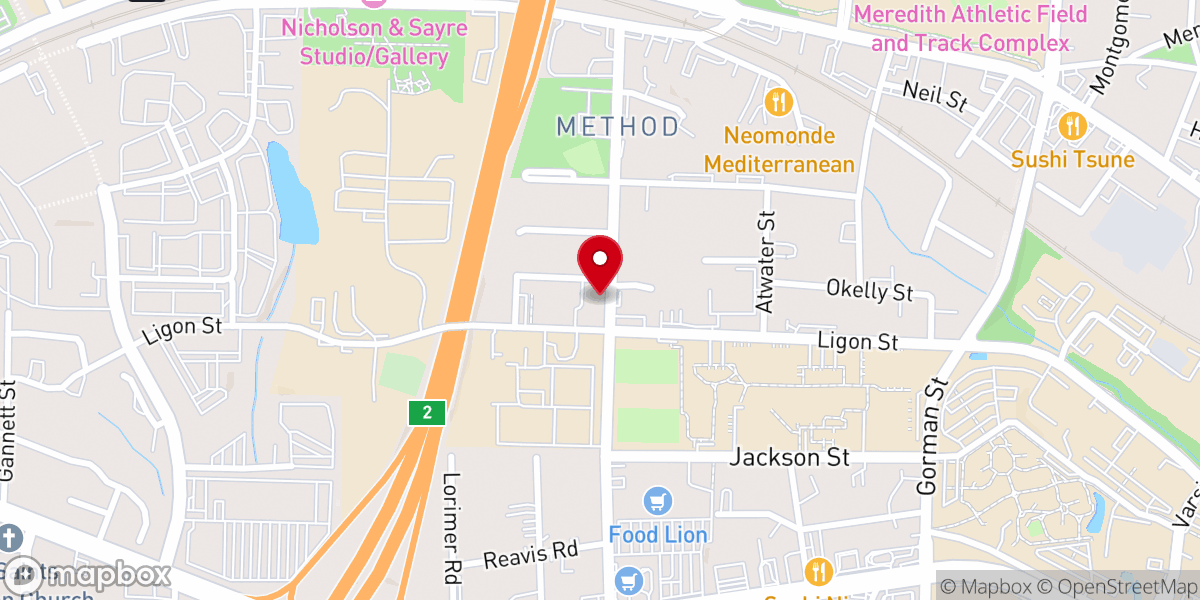 Map showing location of Oak City Baptist Church