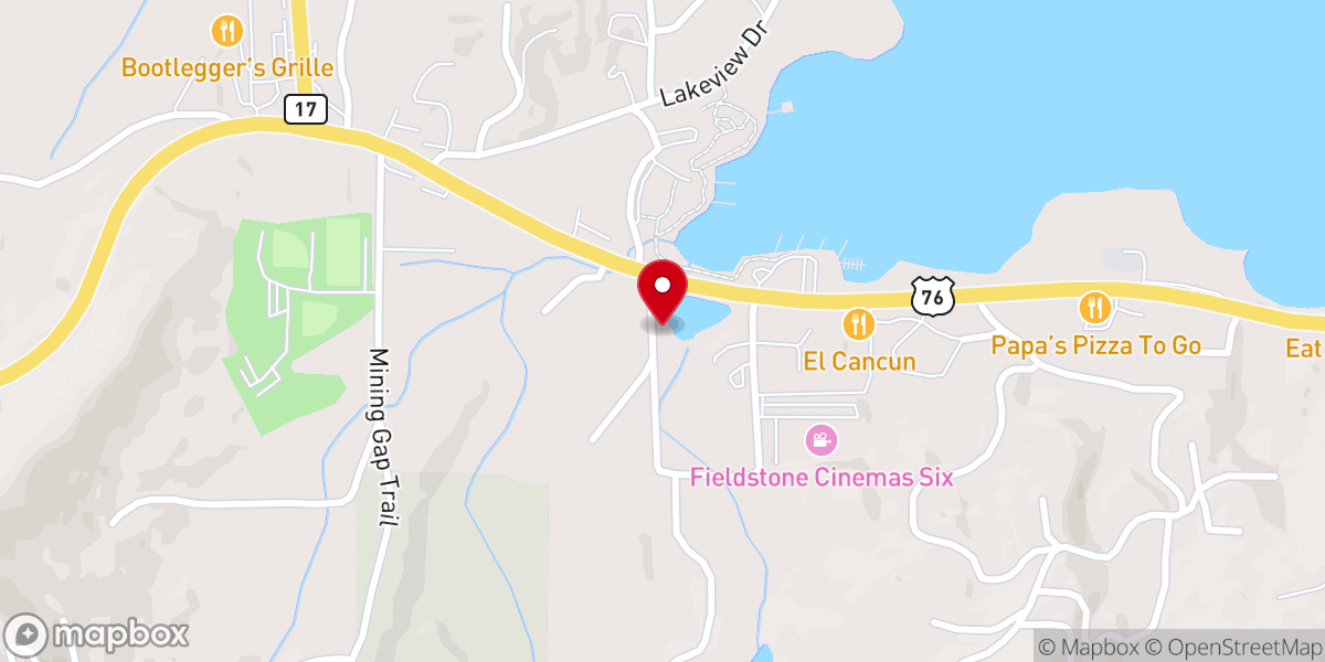 Map showing location of Lake Chatuge Chamber of Commerce