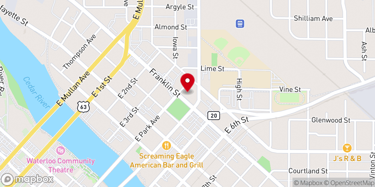 Map showing location of First Presbyterian Church