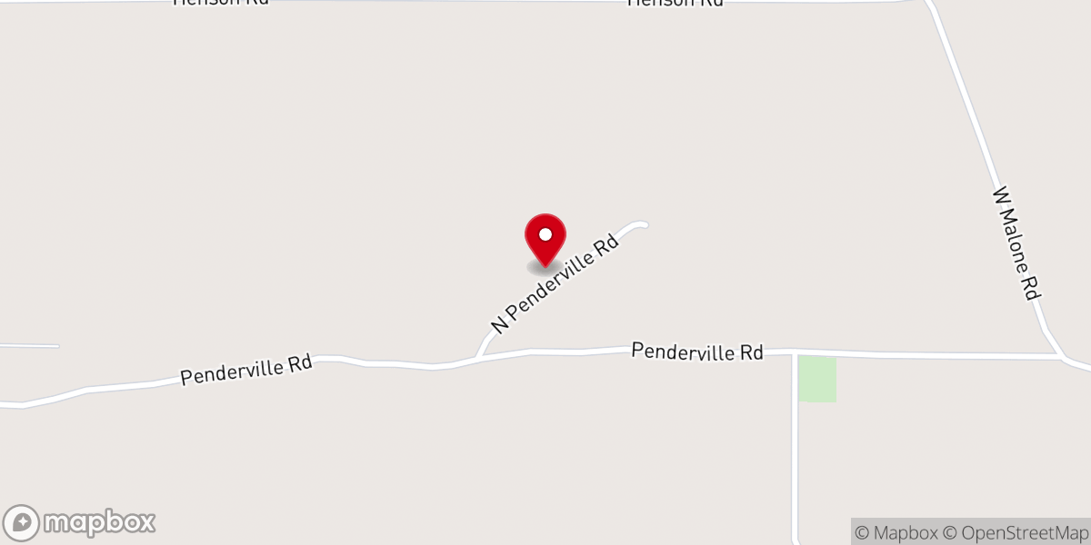 Map showing location of Penderville Church
