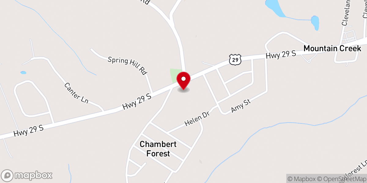 Map showing location of Mountain Creek Baptist Church