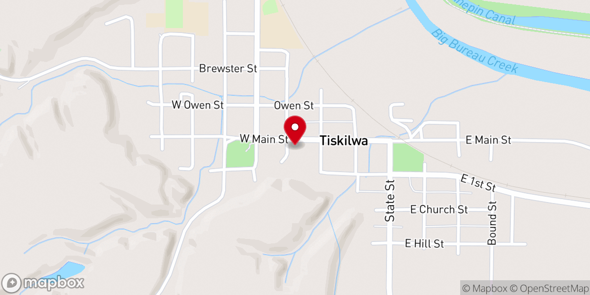 Map showing location of Tiskilwa Community Church