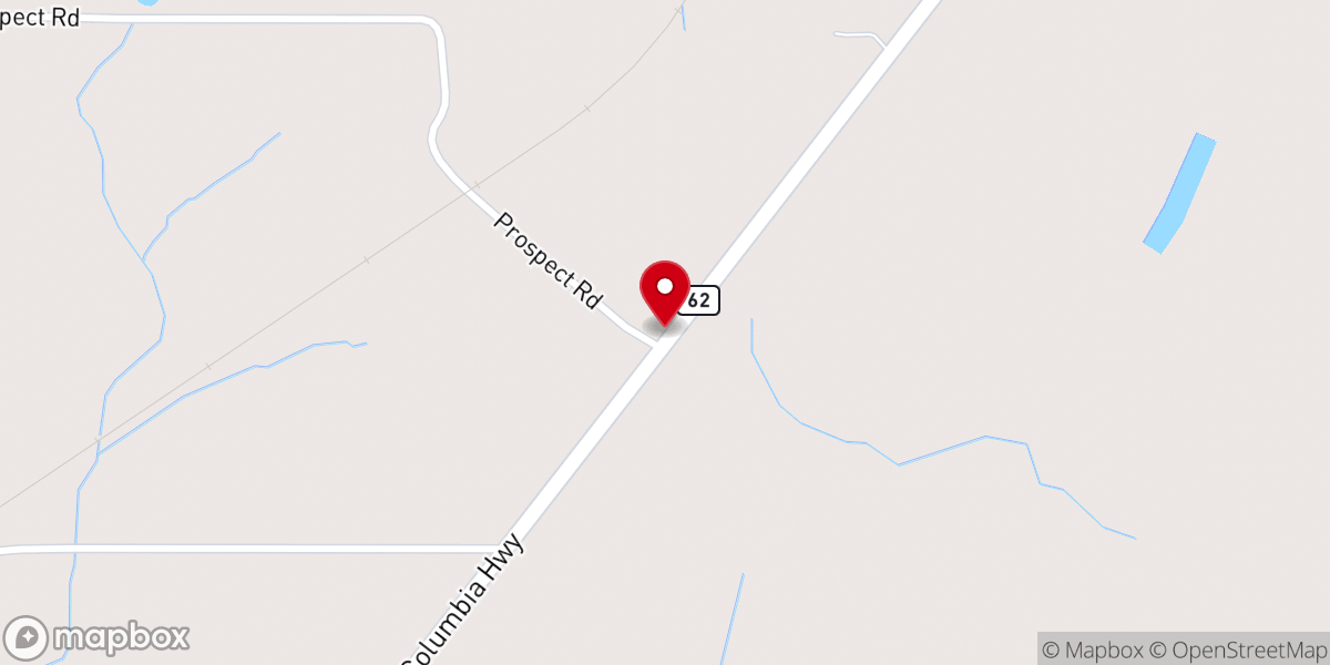 Map showing location of New Prospect Church