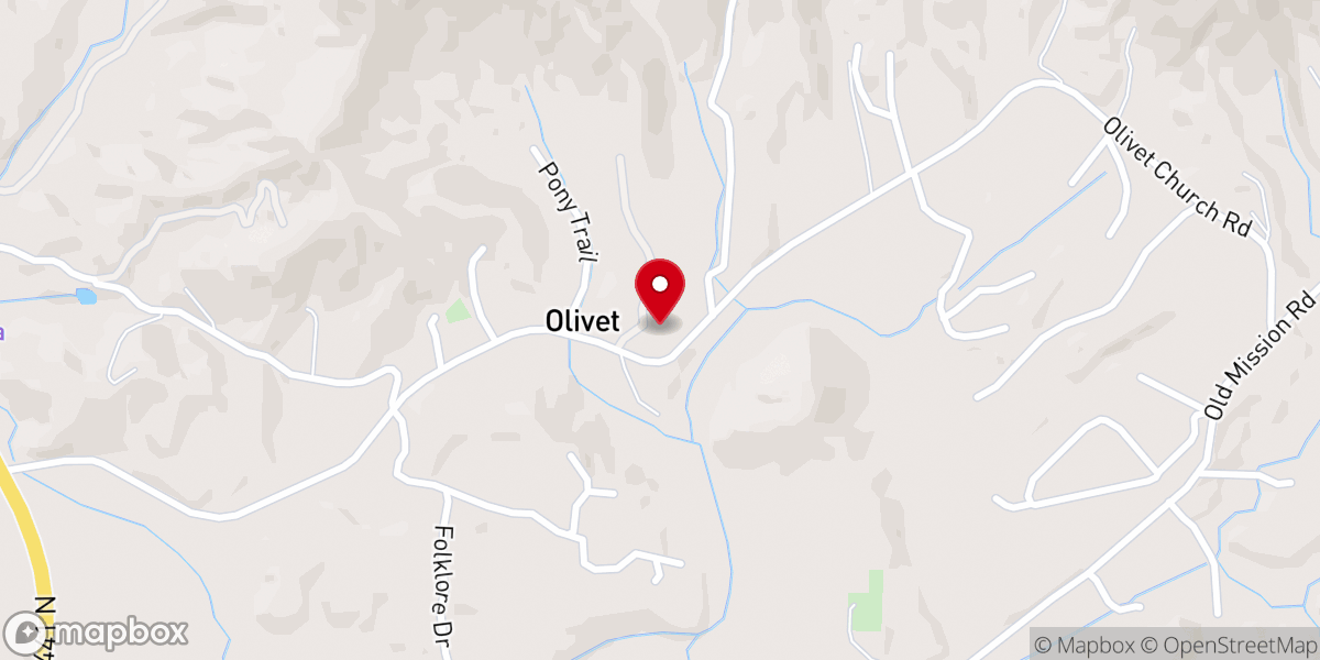 Map showing location of Olivet United Methodist Church