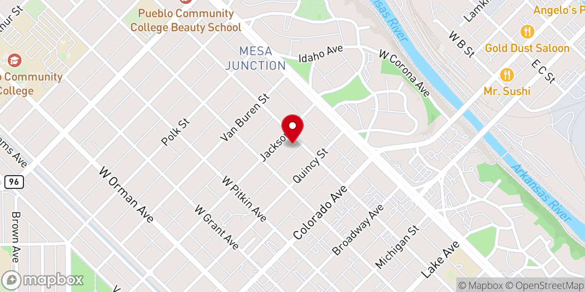 Map showing location of First Congregational United Church of Christ