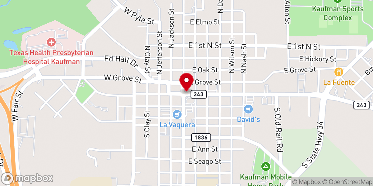 Map showing location of Flat Rock Church