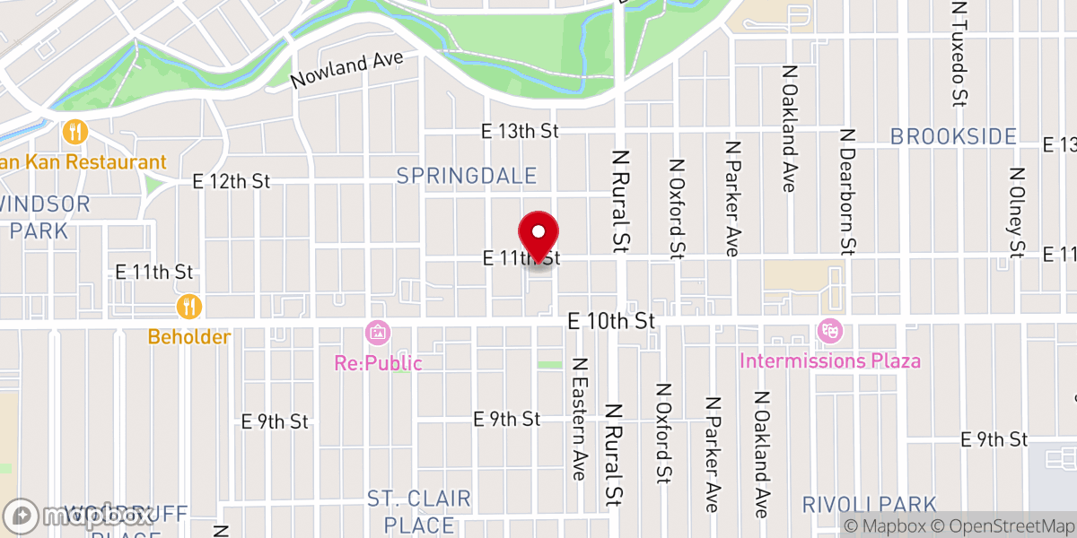 Map showing location of Saint Peter Lutheran Church